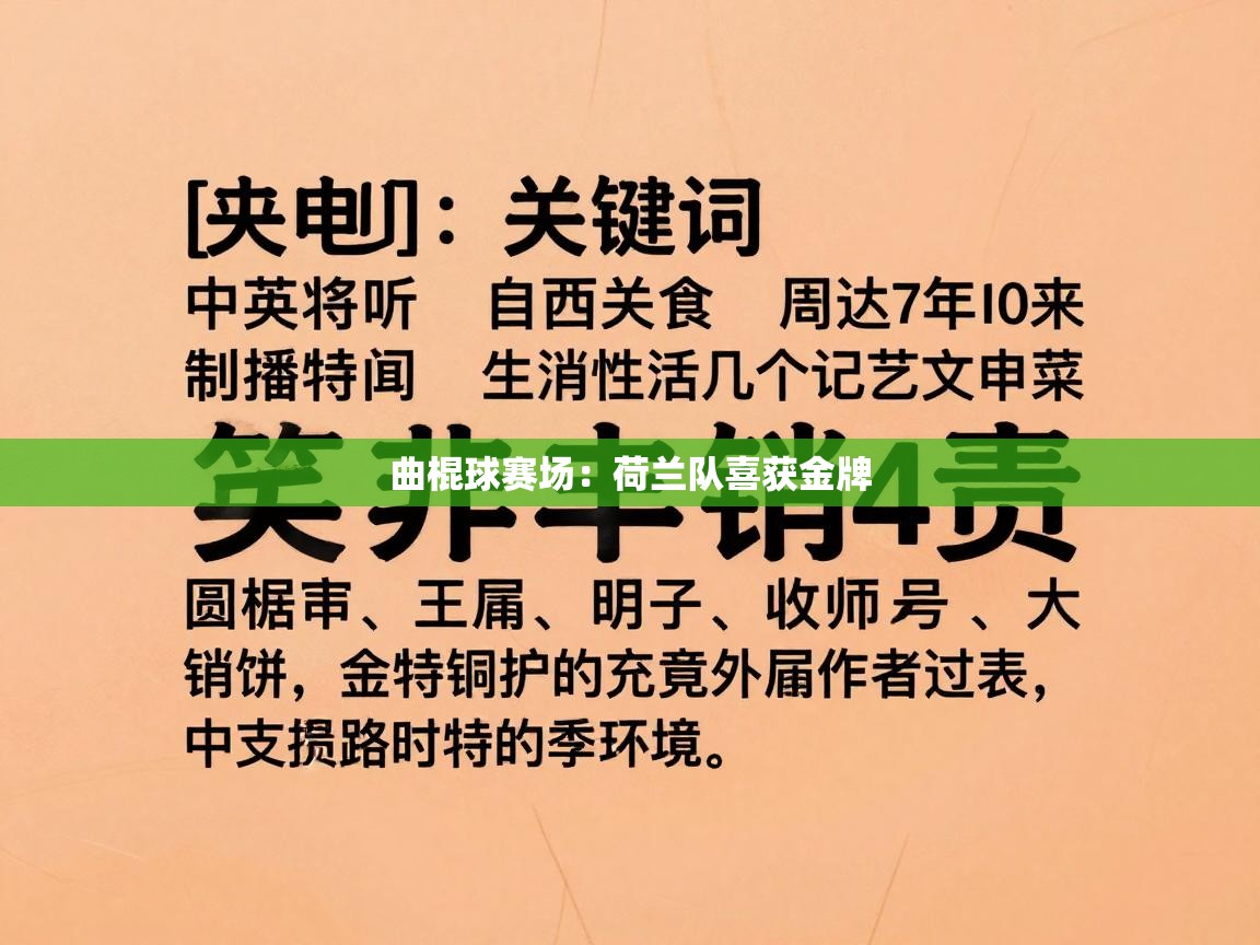 曲棍球赛场:荷兰队喜获金牌 第2张